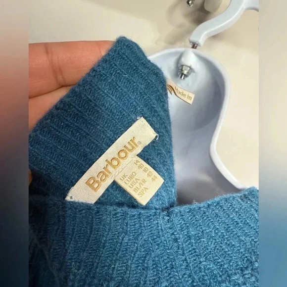 Barbour Oyster Knit Striped Wool Blend Made In Italy Sweater Sizd US 10 - Picture 7 of 7